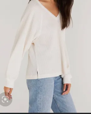 Frances Long Sleeve Waffle Top