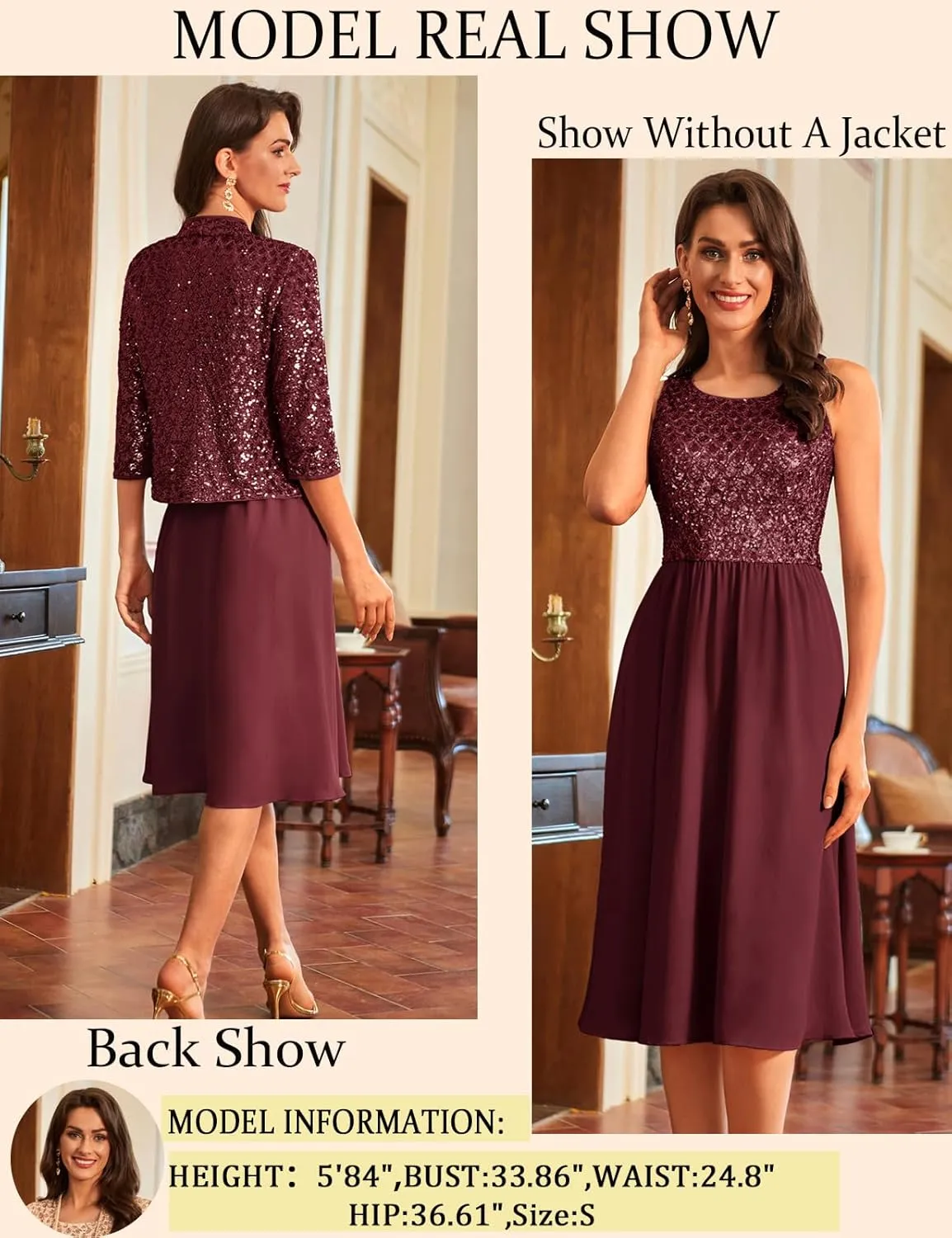 GRACE KARIN 2025 Mother of The Bride Dresses Wedding Guest Party Dress Two Piece Dress