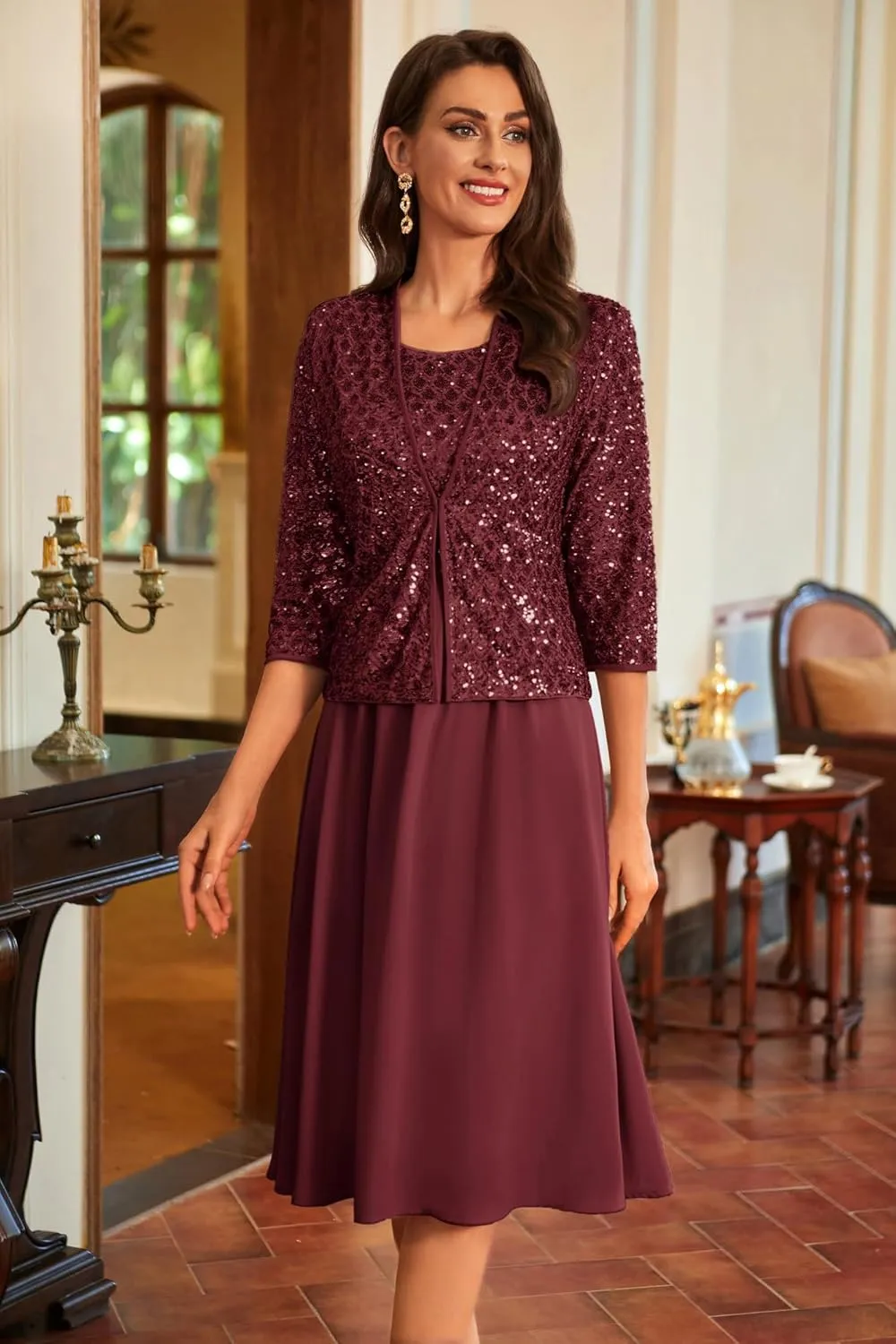 GRACE KARIN 2025 Mother of The Bride Dresses Wedding Guest Party Dress Two Piece Dress