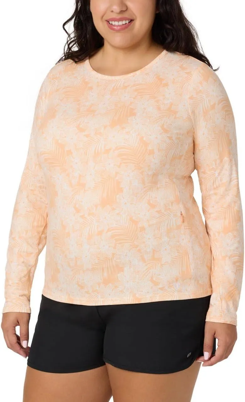 HANG TEN Women's Long Sleeve Shirt - Lightweight Quick Dry Rash Guard - Sun Protection Shirt - Beach - Hiking - Outdoor