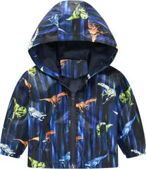 Happy Cherry Toddler Baby Casual Cartoon Prints Windbreaker Hoodie Coat Lightweight Casual Jacket 1-5T