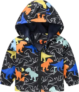 Happy Cherry Toddler Baby Casual Cartoon Prints Windbreaker Hoodie Coat Lightweight Casual Jacket 1-5T