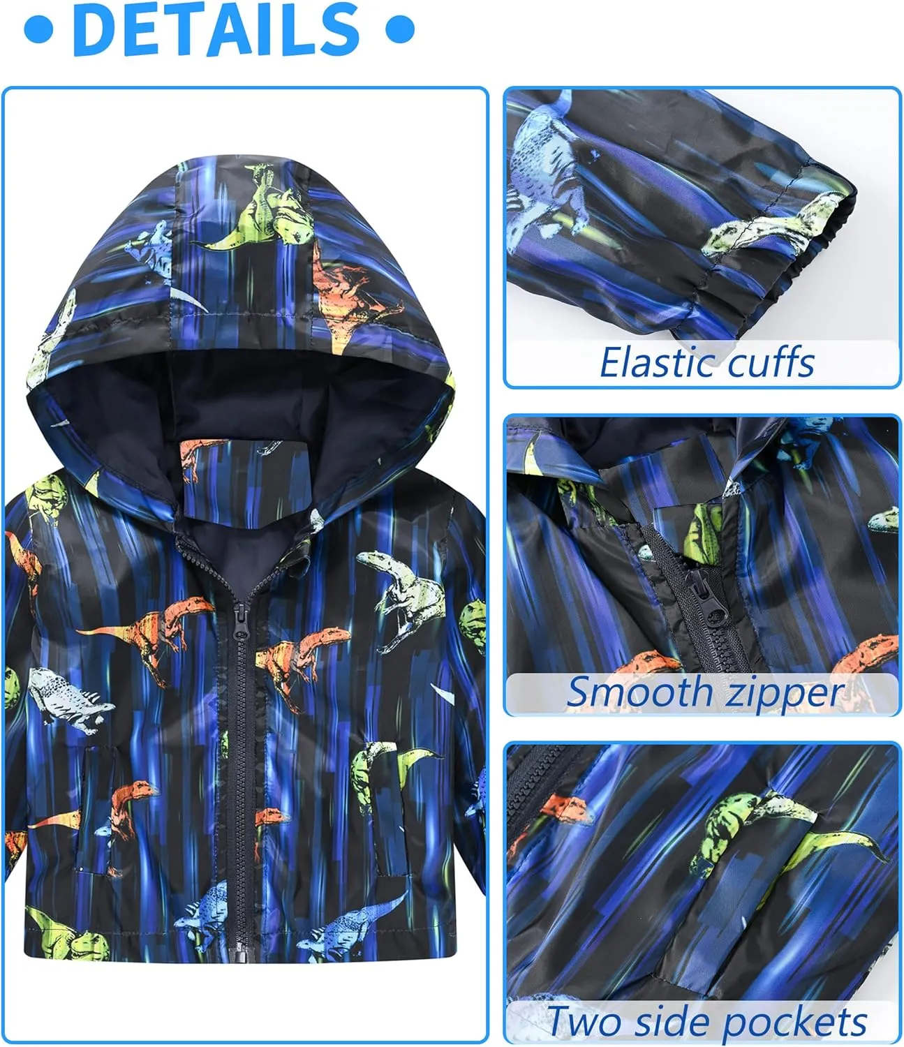 Happy Cherry Toddler Baby Casual Cartoon Prints Windbreaker Hoodie Coat Lightweight Casual Jacket 1-5T