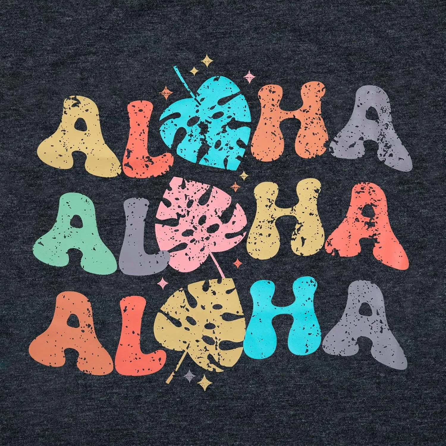 Hawaiian Shirts Women Aloha Graphic Beach T-Shirt Funny Leaves Print Short Sleeve Family Vacation Shirt