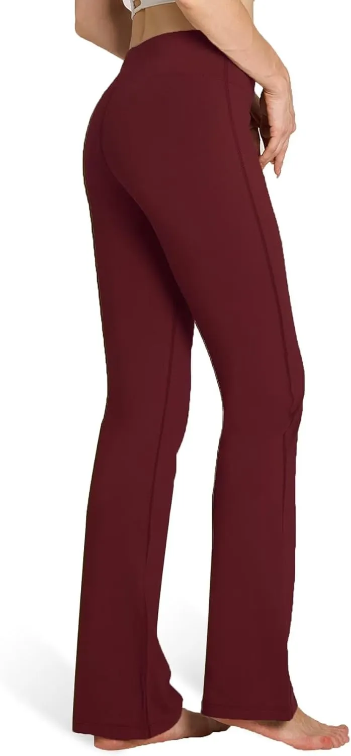 Houmous S-XXXL 29''31''33''35'' Inseam Women's Cotton Bootcut Pants Inner Pocket