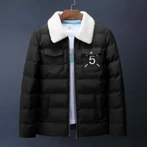 Imported Fur Collar Northern Front Padded Thick Jackets For Men