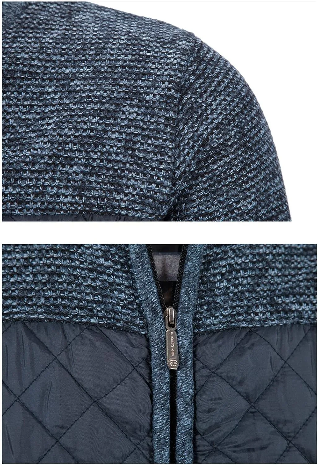 JEShifangjiusu Men Cotton Padded Cardigan Jacket Knitted Blouse Coat Vertical Collar Top Autumn Casual Long Sleeve Sweater