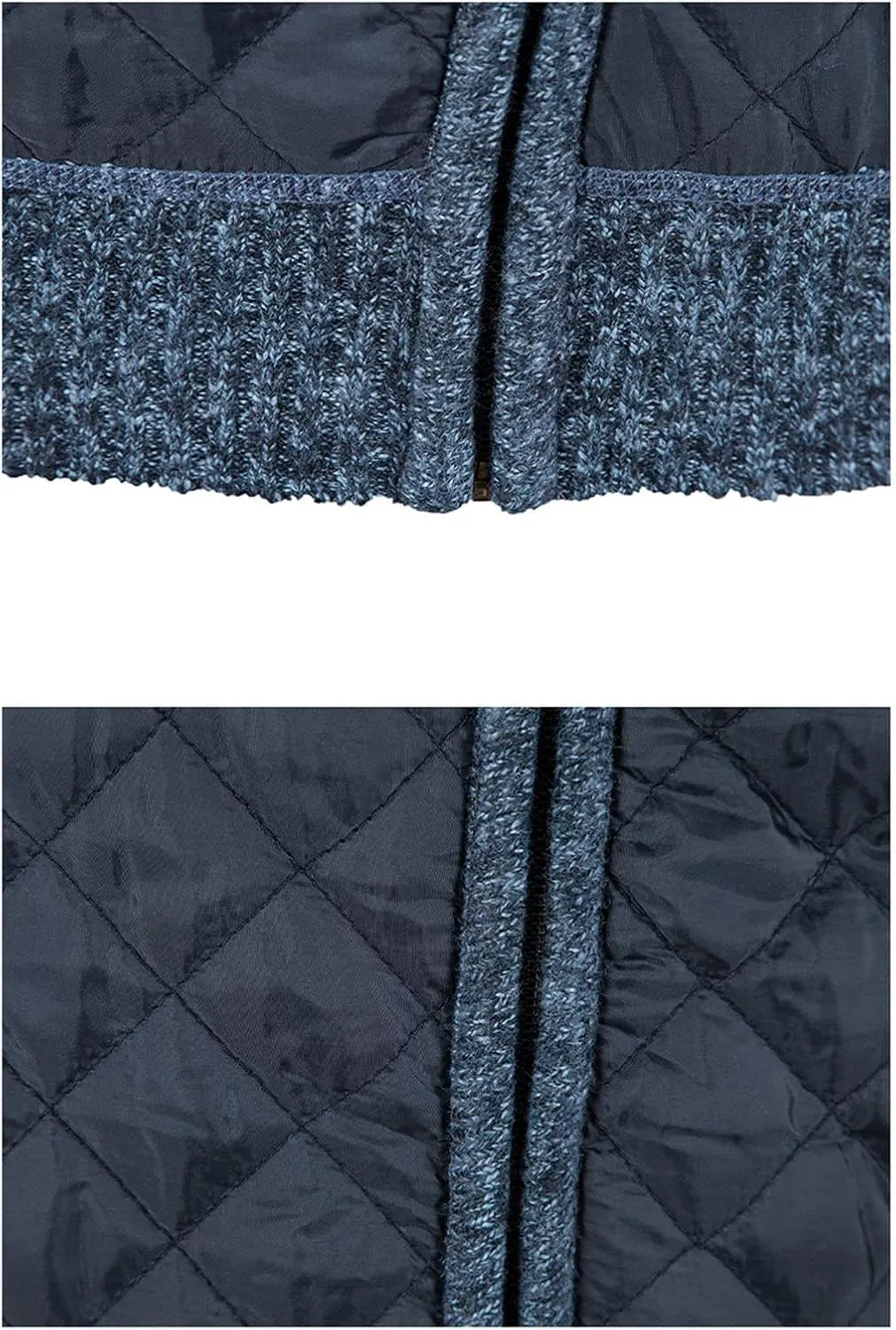 JEShifangjiusu Men Cotton Padded Cardigan Jacket Knitted Blouse Coat Vertical Collar Top Autumn Casual Long Sleeve Sweater