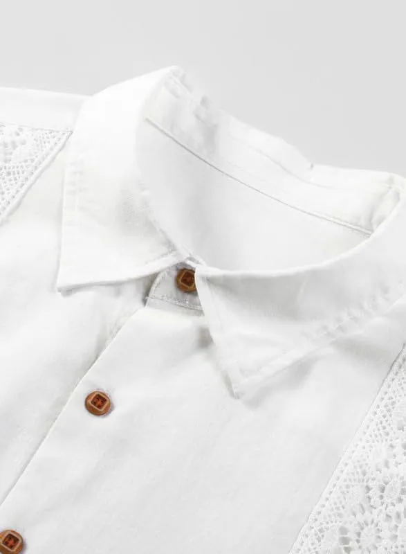 JMIERR Mens Cotton Linen Guayabera Shirts Casual Button Up Short Sleeve Summer Beach Shirt