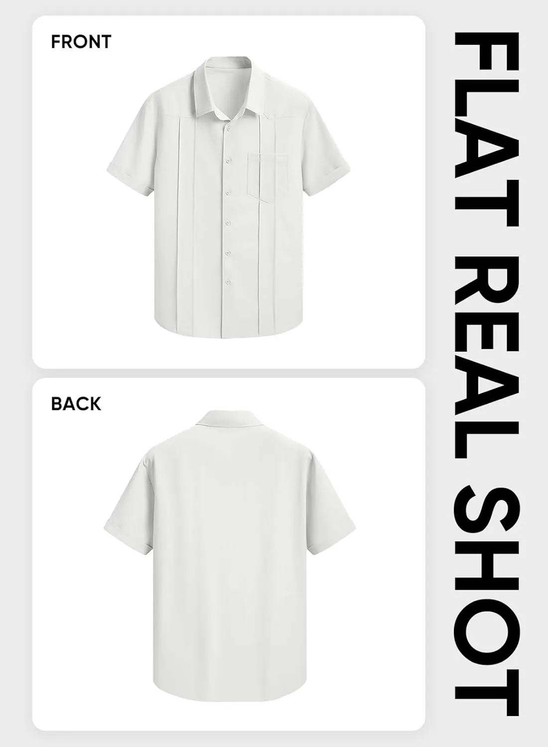 JMIERR Mens Guayabera Shirt Short Sleeves Casual Button Down Shirt Summer Beach Wedding Shirts with Pocket