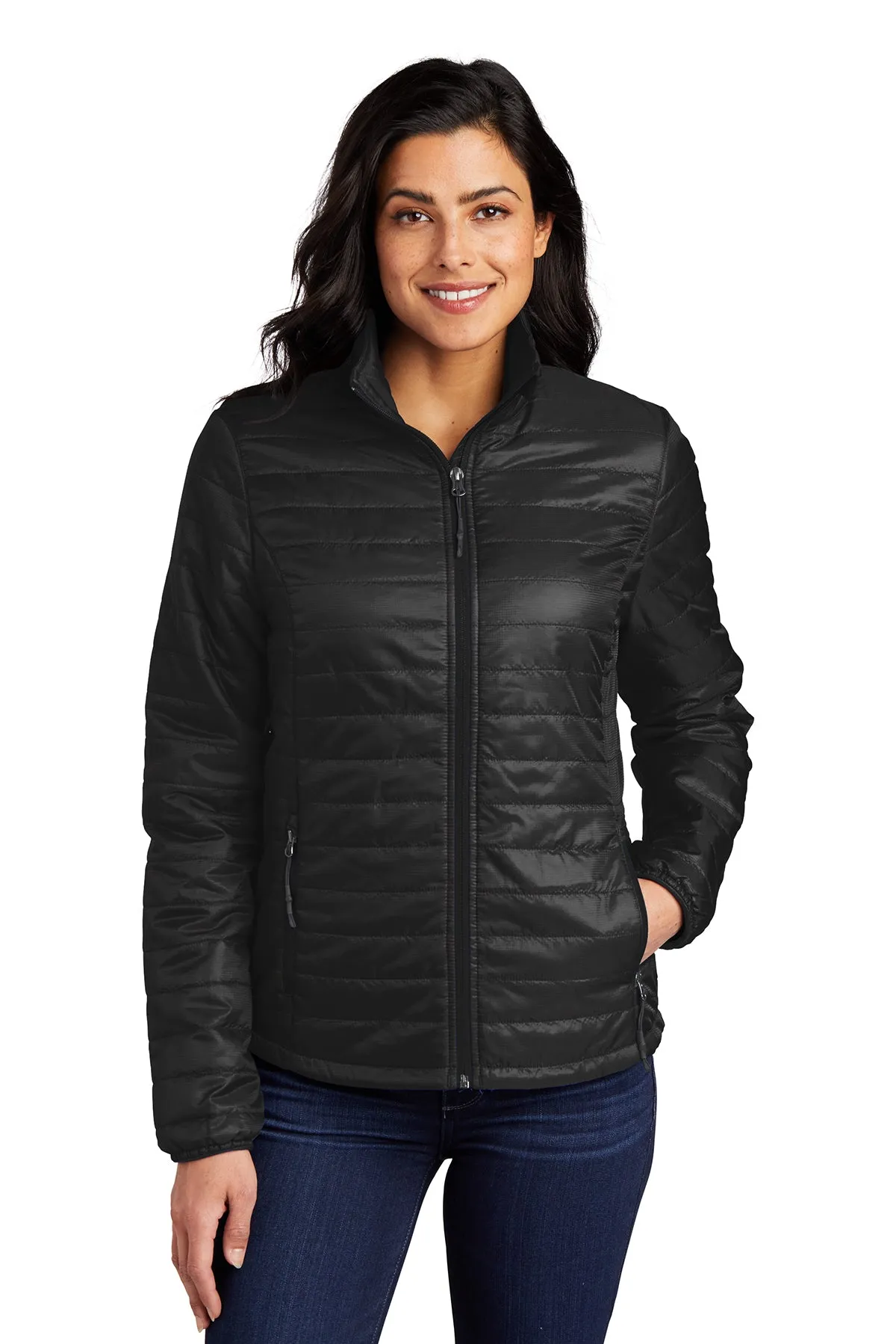 Junior League of Minneapolis Puffer Jacket - Black Puffy Coat - JL Minneapolis Logo