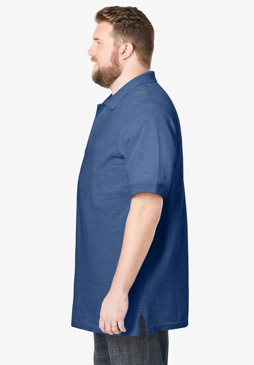 KingSize Men's Big & Tall Longer-Length Shrink-Less Piqu Polo Shirt