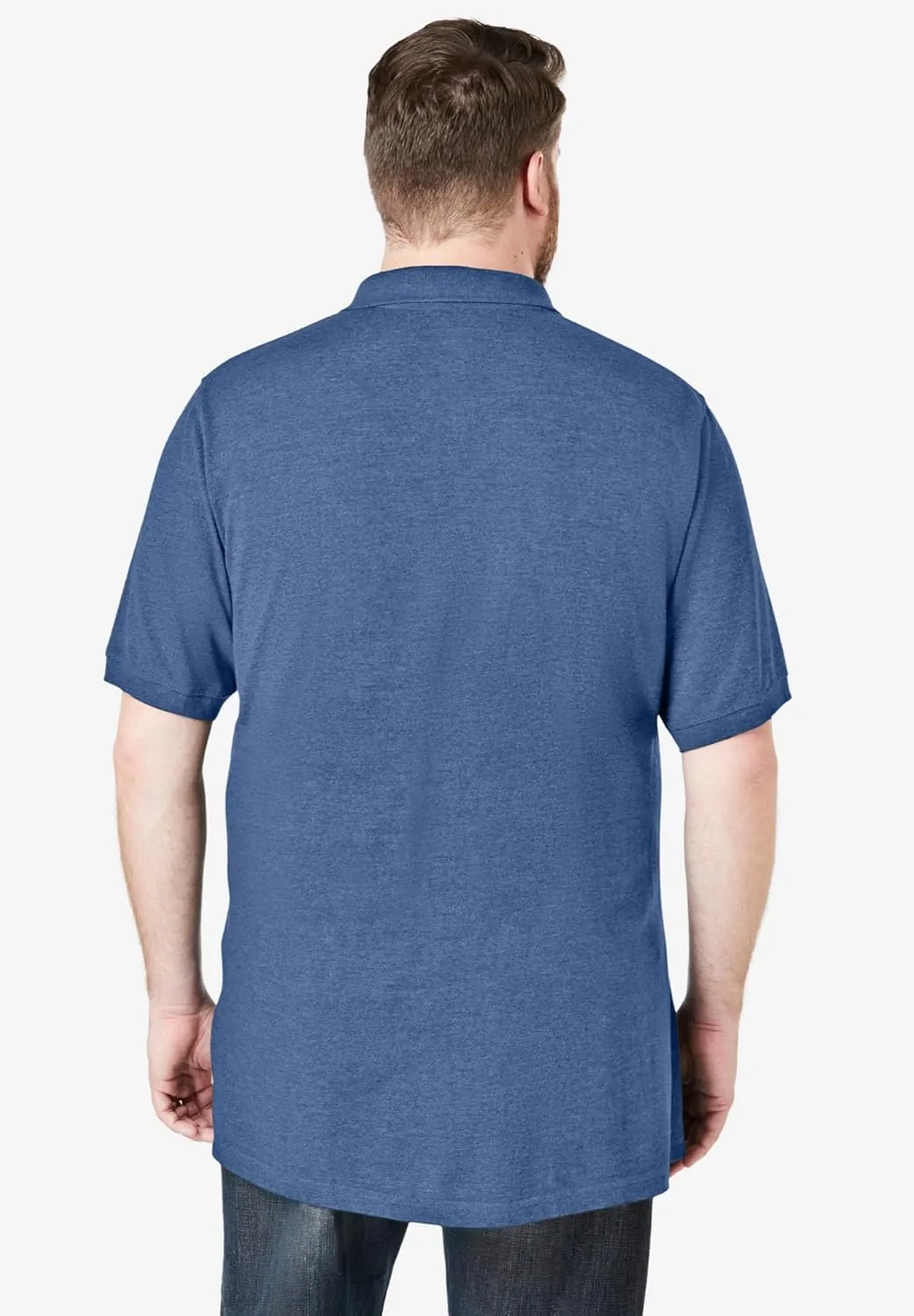 KingSize Men's Big & Tall Longer-Length Shrink-Less Piqu Polo Shirt