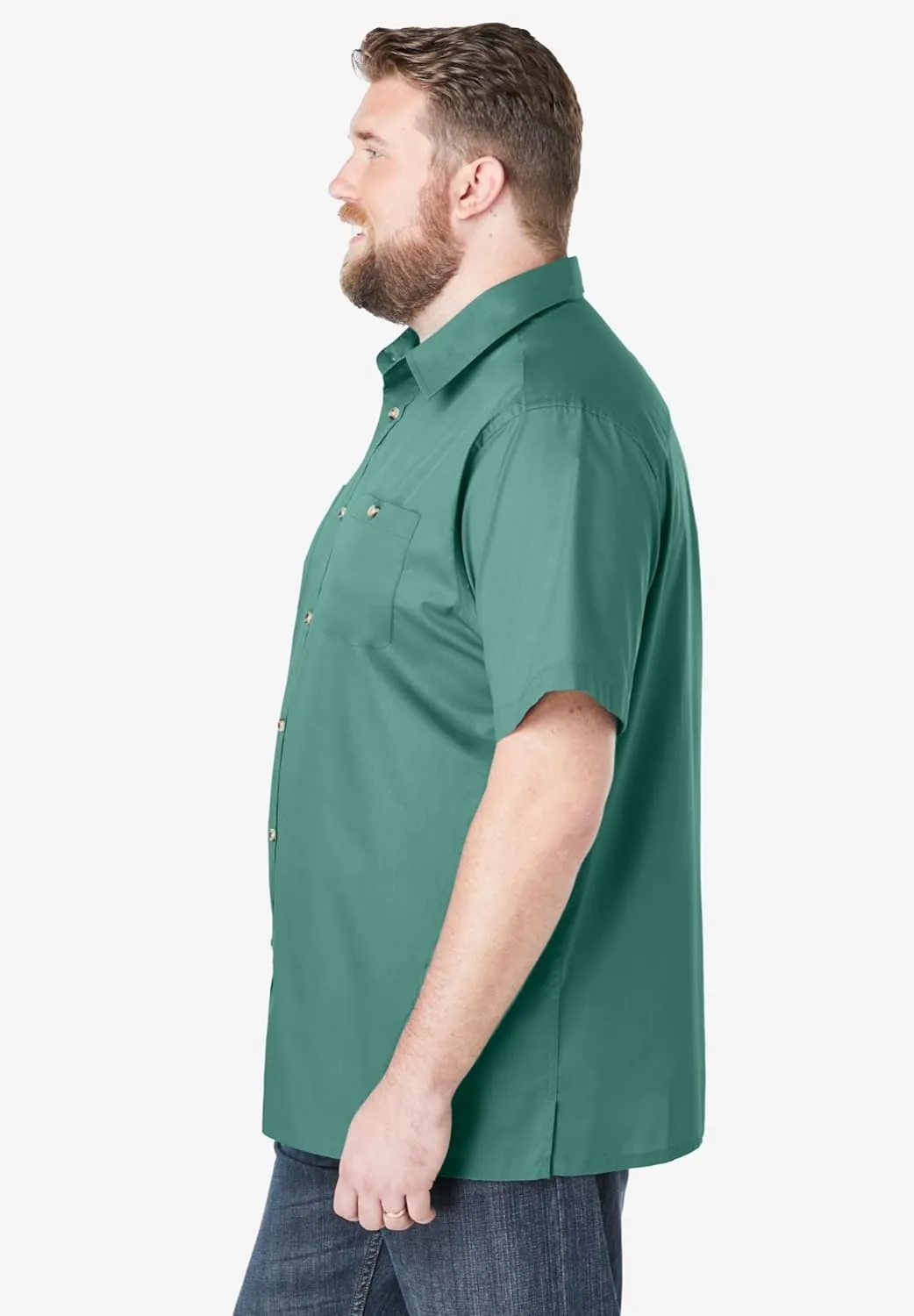 KingSize Men's Big & Tall Short-Sleeve Pocket Sport Shirt