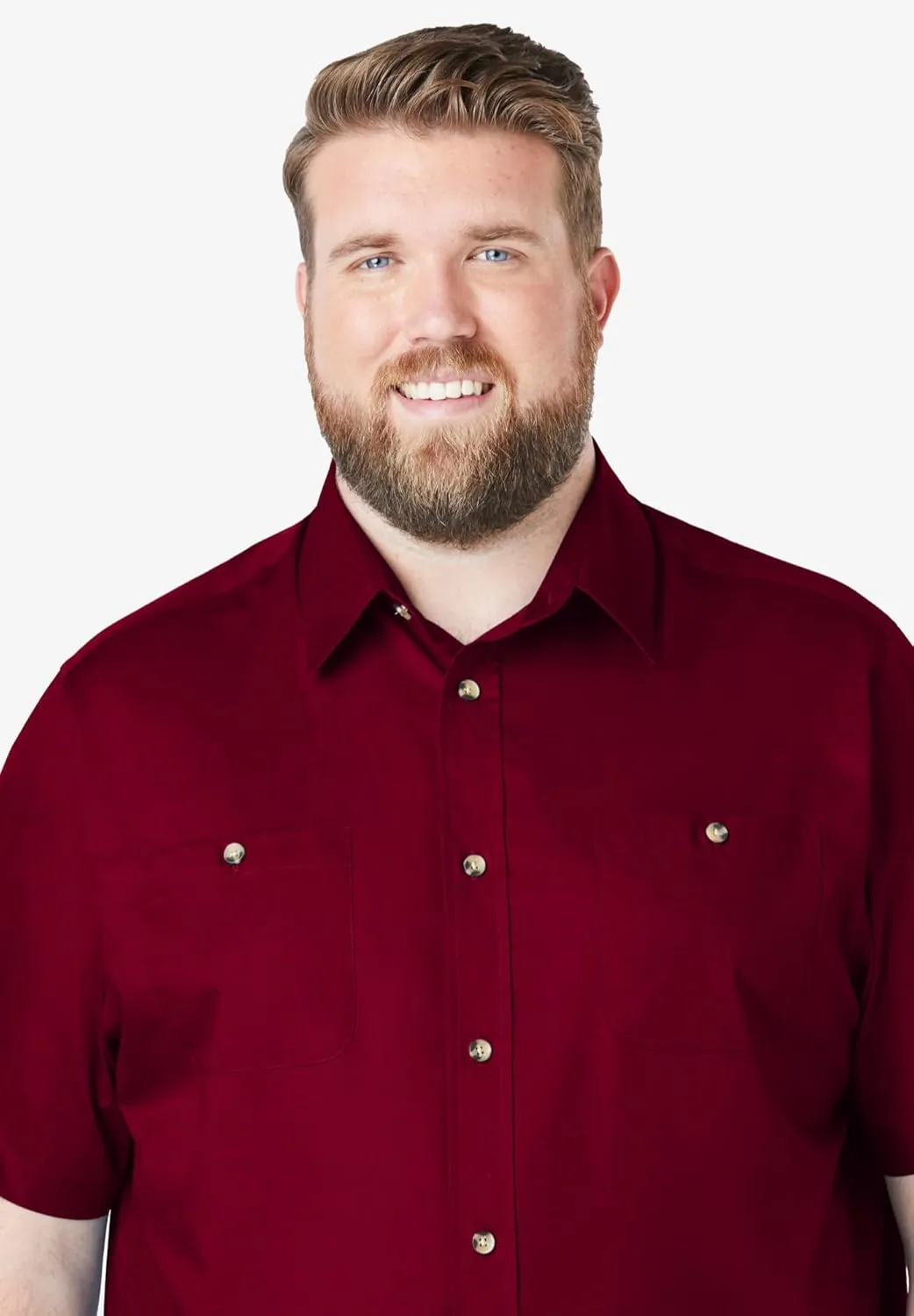 KingSize Men's Big & Tall Short-Sleeve Pocket Sport Shirt