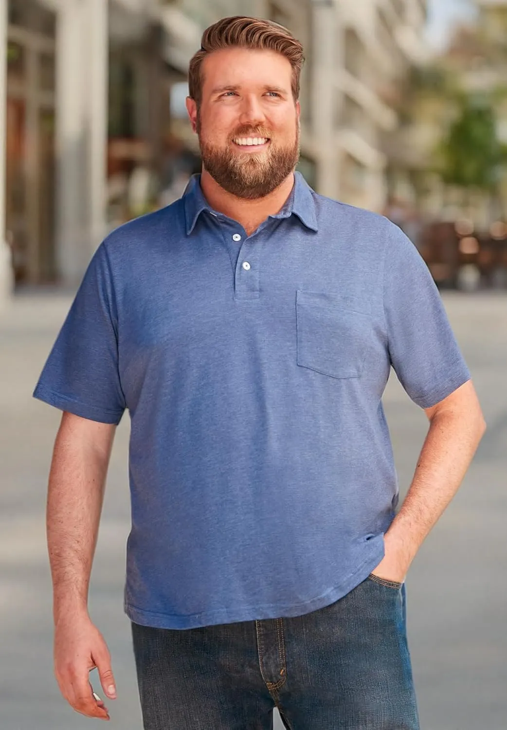 KingSize Men's Big & Tall Shrink-Less Lightweight Polo