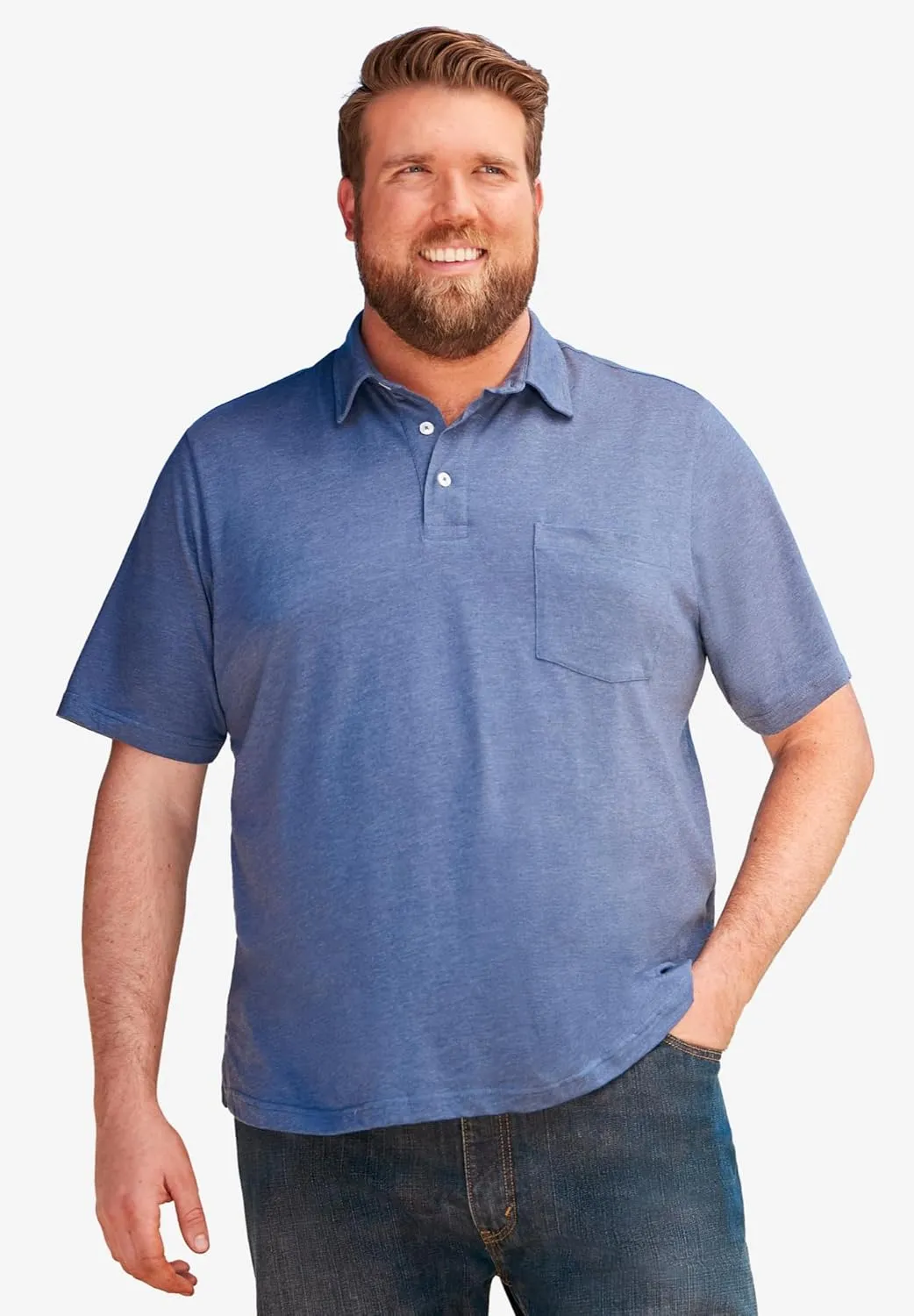 KingSize Men's Big & Tall Shrink-Less Lightweight Polo