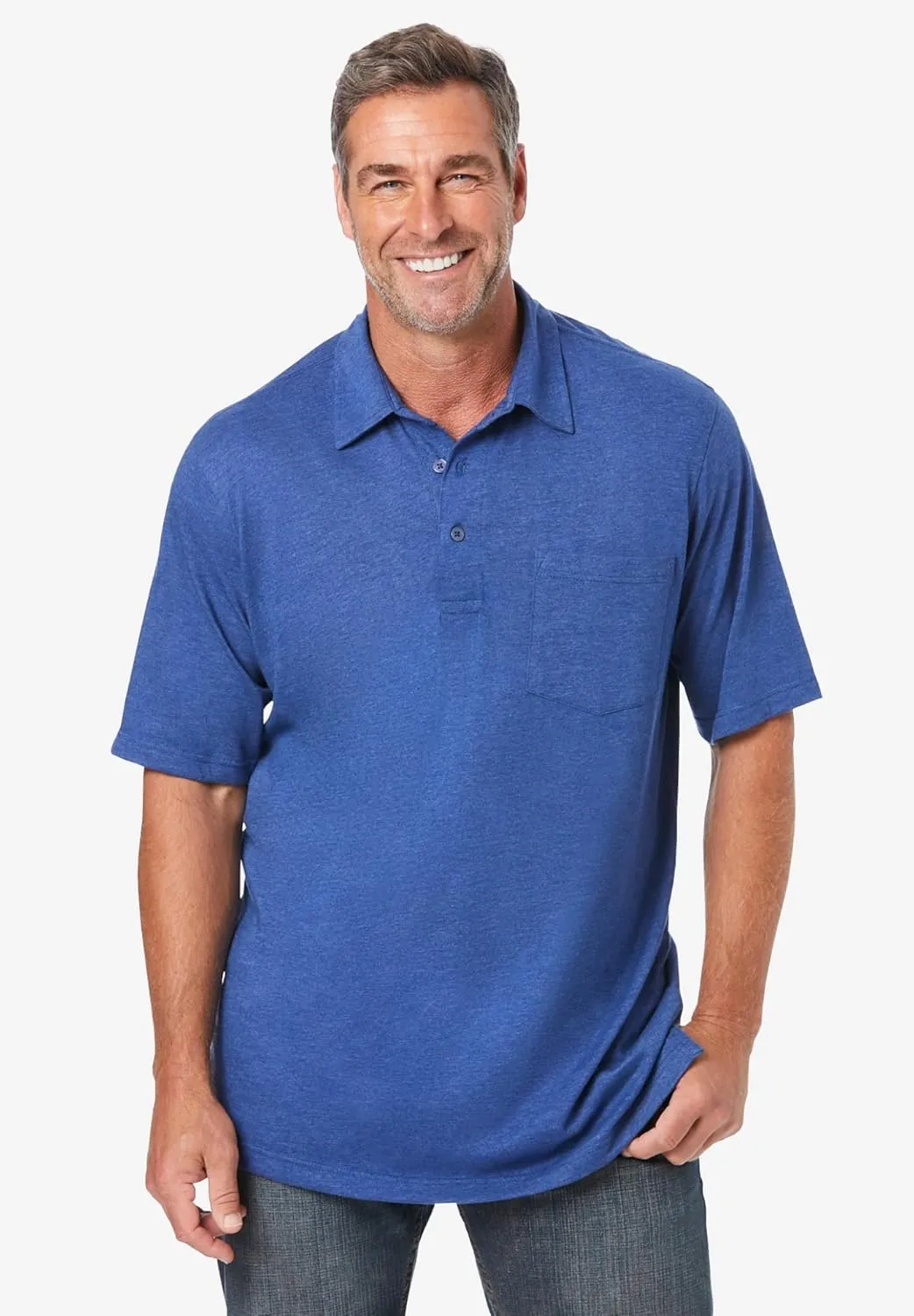 KingSize Men's Big & Tall Shrink-Less Lightweight Polo