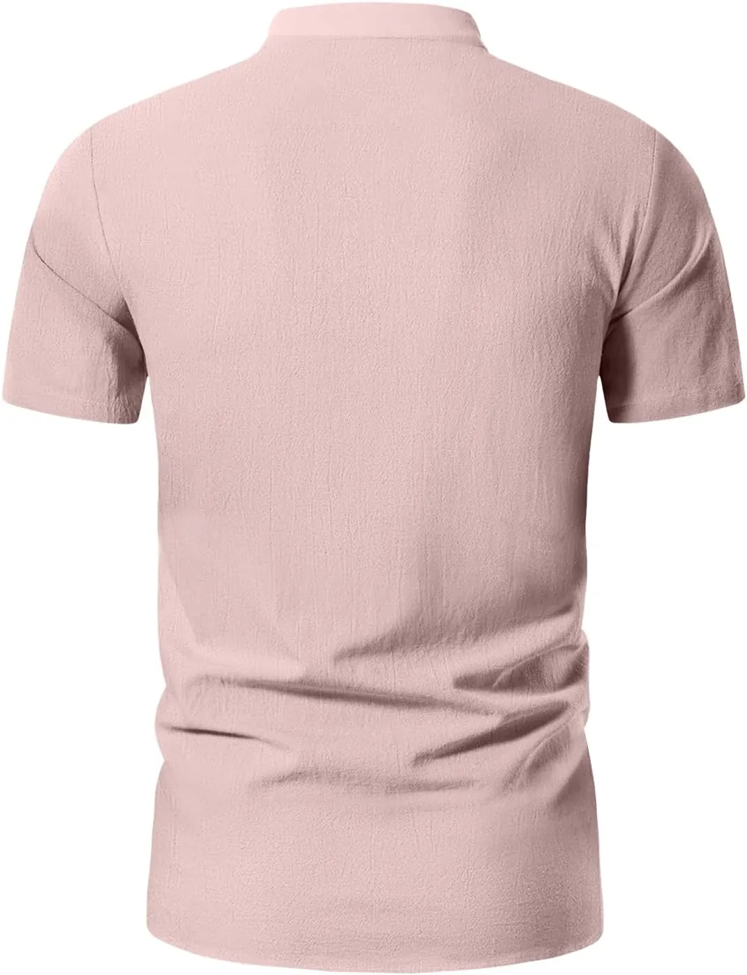 KUYIGO Men's Cotton Linen Shirt Pirate Vintage Short Sleeve Lace Up Renaissance Costume Beach Top