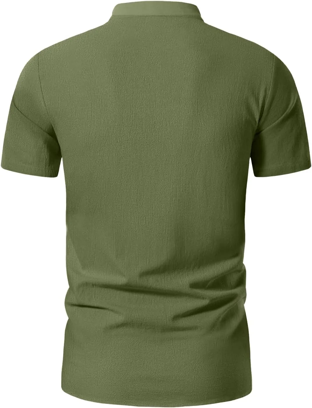 KUYIGO Men's Cotton Linen Shirt Pirate Vintage Short Sleeve Lace Up Renaissance Costume Beach Top