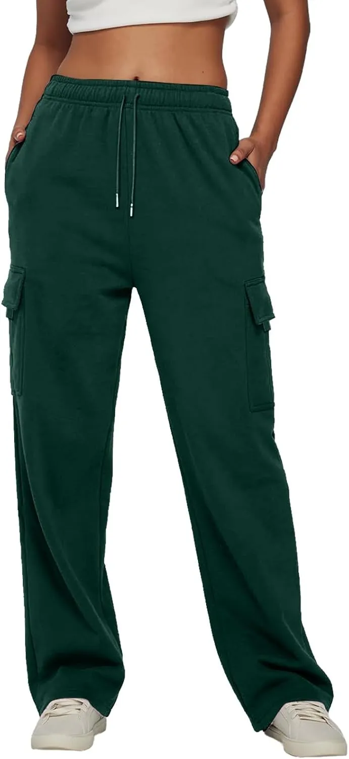 Ladies' Solid Drawstring Elastic Waist Pocket Pants Slacks 2XL Dresses for Women Plus Size