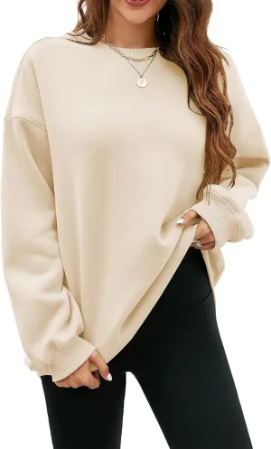 LaLaLa Women's Oversized Fleece Sweatshirts Crewneck Pullover Hoodies Casual Comfy Loose Fall Tops 2023 Trendy Clothes