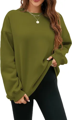 LaLaLa Women's Oversized Fleece Sweatshirts Crewneck Pullover Hoodies Casual Comfy Loose Fall Tops 2023 Trendy Clothes