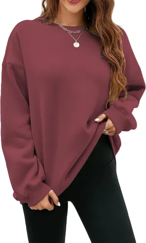 LaLaLa Women's Oversized Fleece Sweatshirts Crewneck Pullover Hoodies Casual Comfy Loose Fall Tops 2023 Trendy Clothes