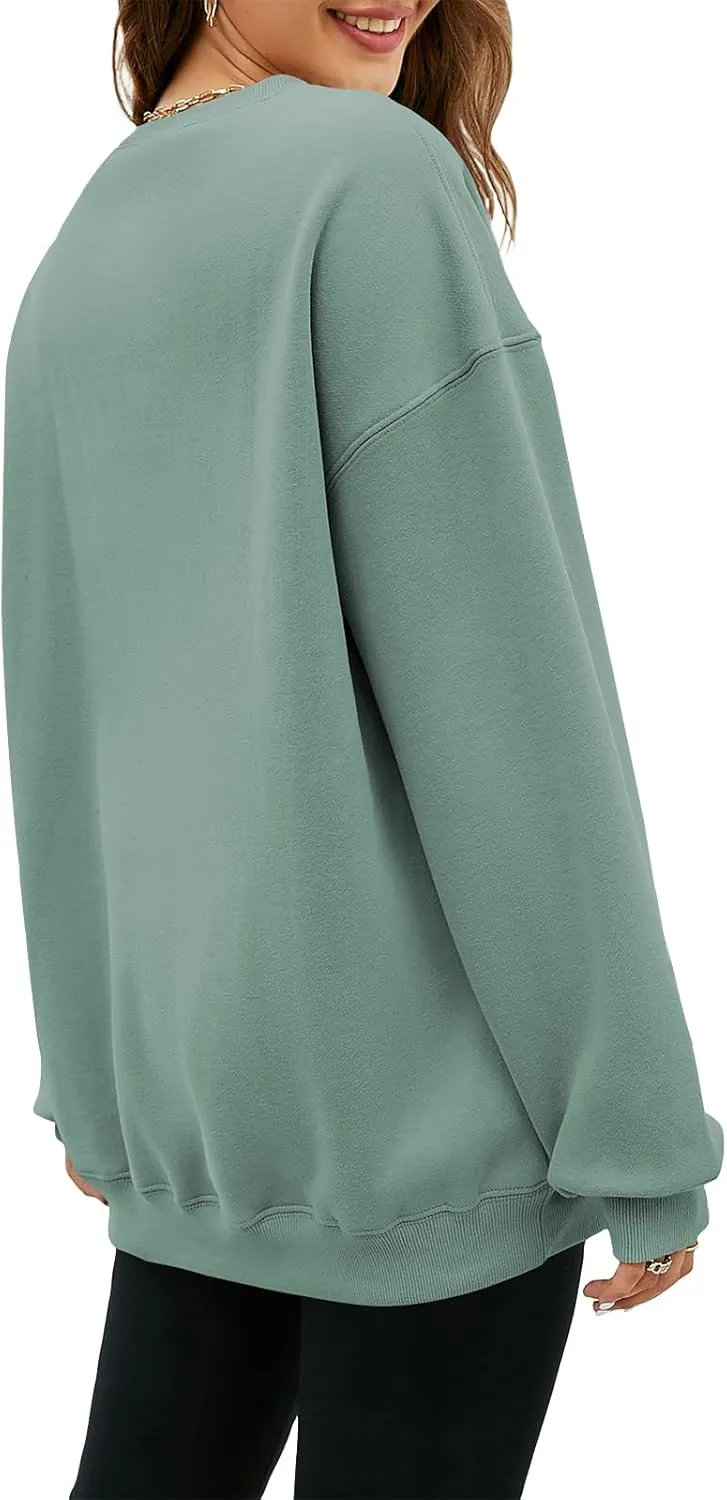 LaLaLa Women's Oversized Fleece Sweatshirts Crewneck Pullover Hoodies Casual Comfy Loose Fall Tops 2023 Trendy Clothes