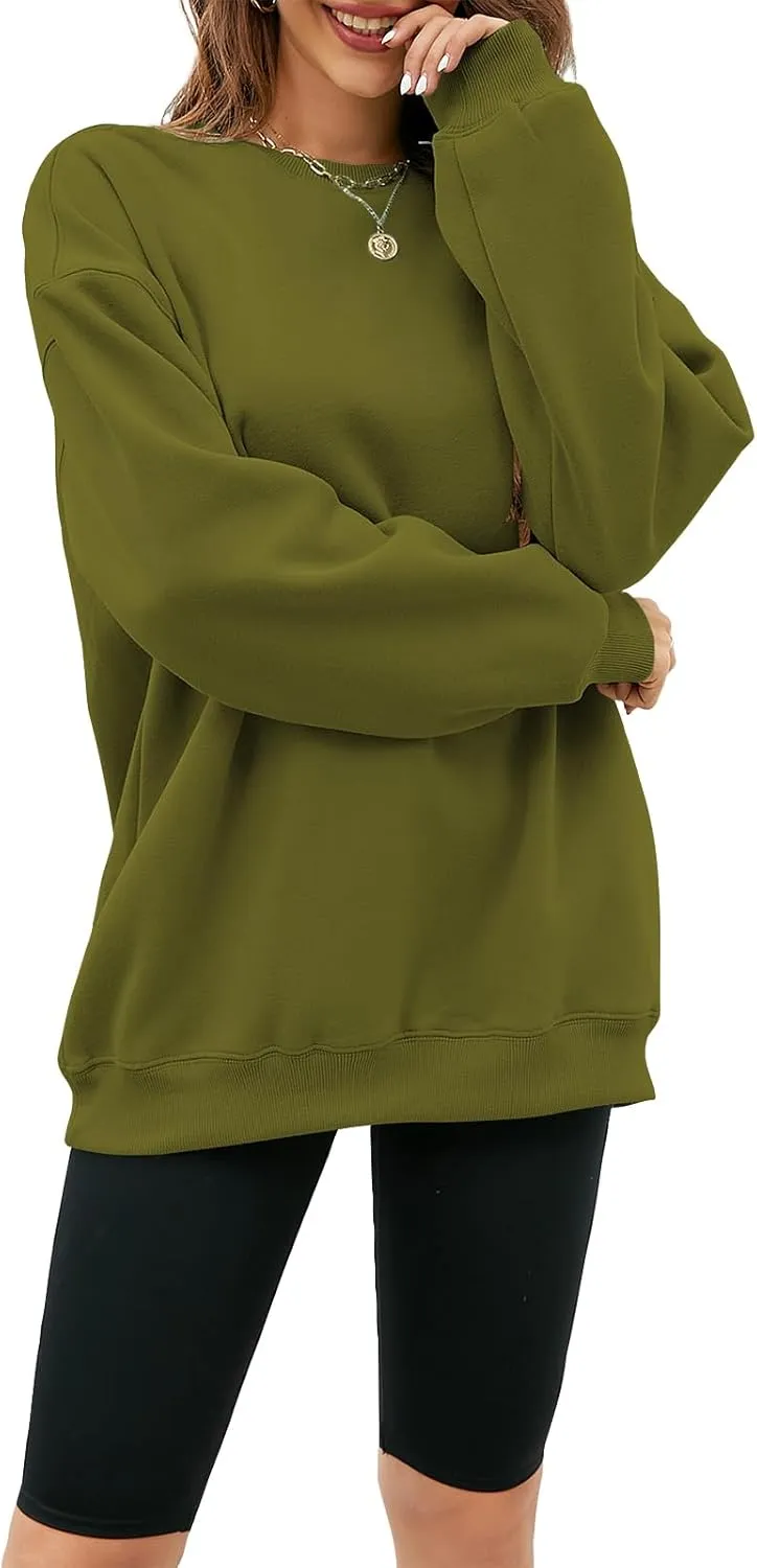 LaLaLa Women's Oversized Fleece Sweatshirts Crewneck Pullover Hoodies Casual Comfy Loose Fall Tops 2023 Trendy Clothes