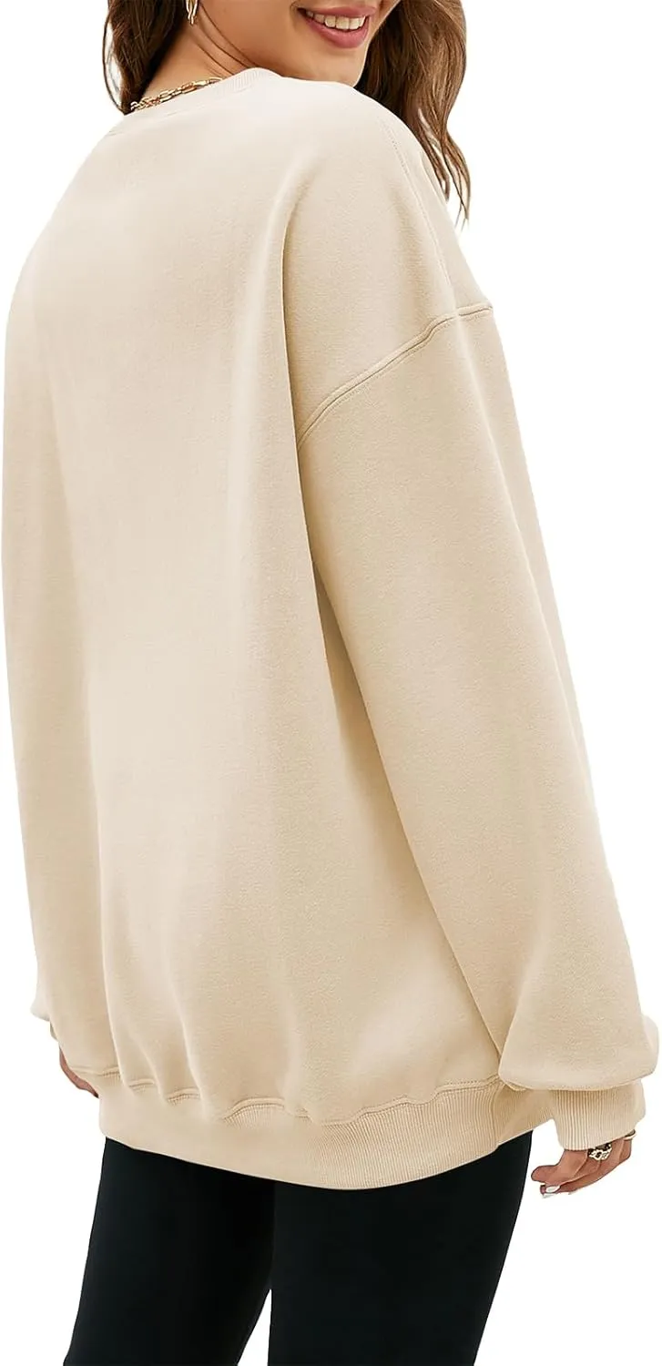 LaLaLa Women's Oversized Fleece Sweatshirts Crewneck Pullover Hoodies Casual Comfy Loose Fall Tops 2023 Trendy Clothes