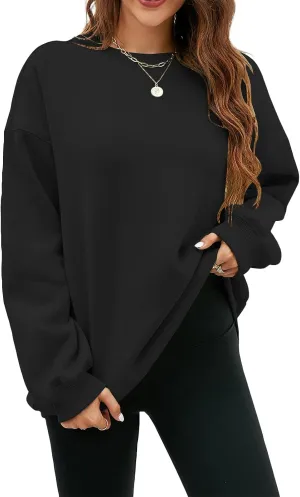 LaLaLa Women's Oversized Fleece Sweatshirts Crewneck Pullover Hoodies Casual Comfy Loose Fall Tops 2023 Trendy Clothes