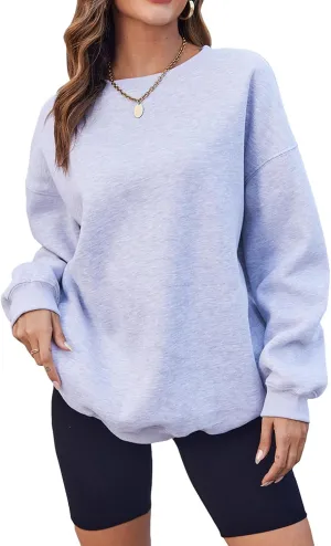 LaLaLa Women's Oversized Fleece Sweatshirts Crewneck Pullover Hoodies Casual Comfy Loose Fall Tops 2023 Trendy Clothes