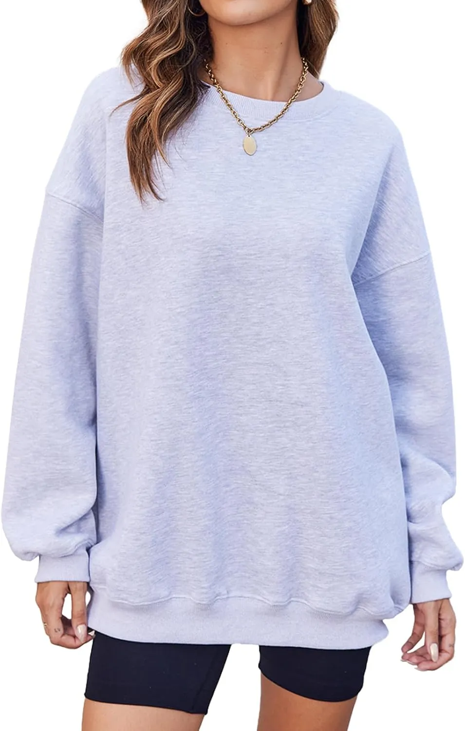 LaLaLa Women's Oversized Fleece Sweatshirts Crewneck Pullover Hoodies Casual Comfy Loose Fall Tops 2023 Trendy Clothes