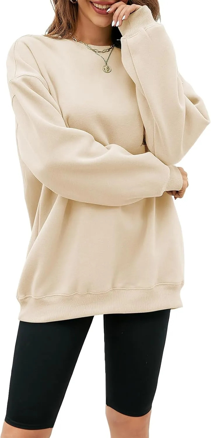 LaLaLa Women's Oversized Fleece Sweatshirts Crewneck Pullover Hoodies Casual Comfy Loose Fall Tops 2023 Trendy Clothes