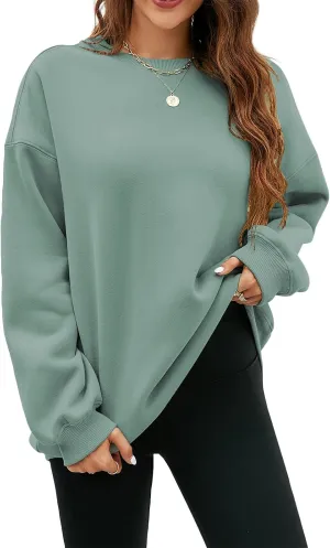 LaLaLa Women's Oversized Fleece Sweatshirts Crewneck Pullover Hoodies Casual Comfy Loose Fall Tops 2023 Trendy Clothes