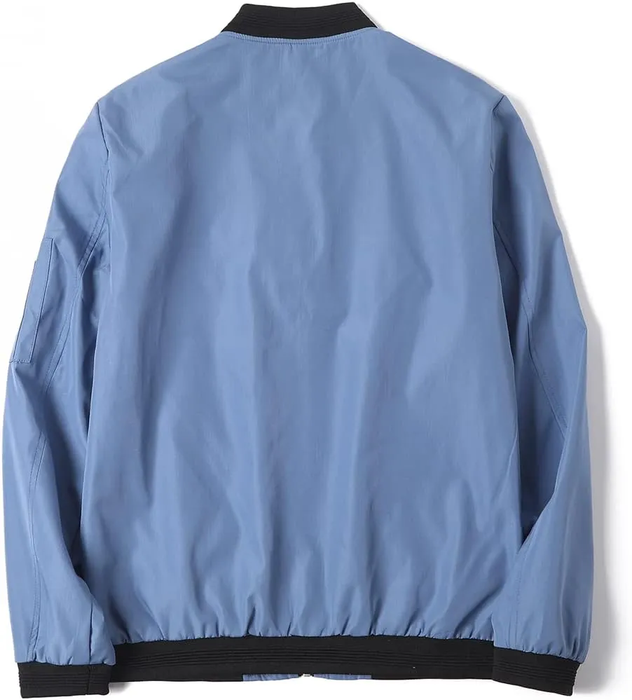Lavnis Men's Flight Bomber Jacket Lightweight Softshell Coat Sportwear Zipper Windbreaker