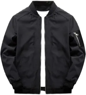 Lavnis Men's Flight Bomber Jacket Lightweight Softshell Coat Sportwear Zipper Windbreaker