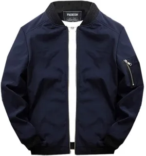 Lavnis Men's Flight Bomber Jacket Lightweight Softshell Coat Sportwear Zipper Windbreaker