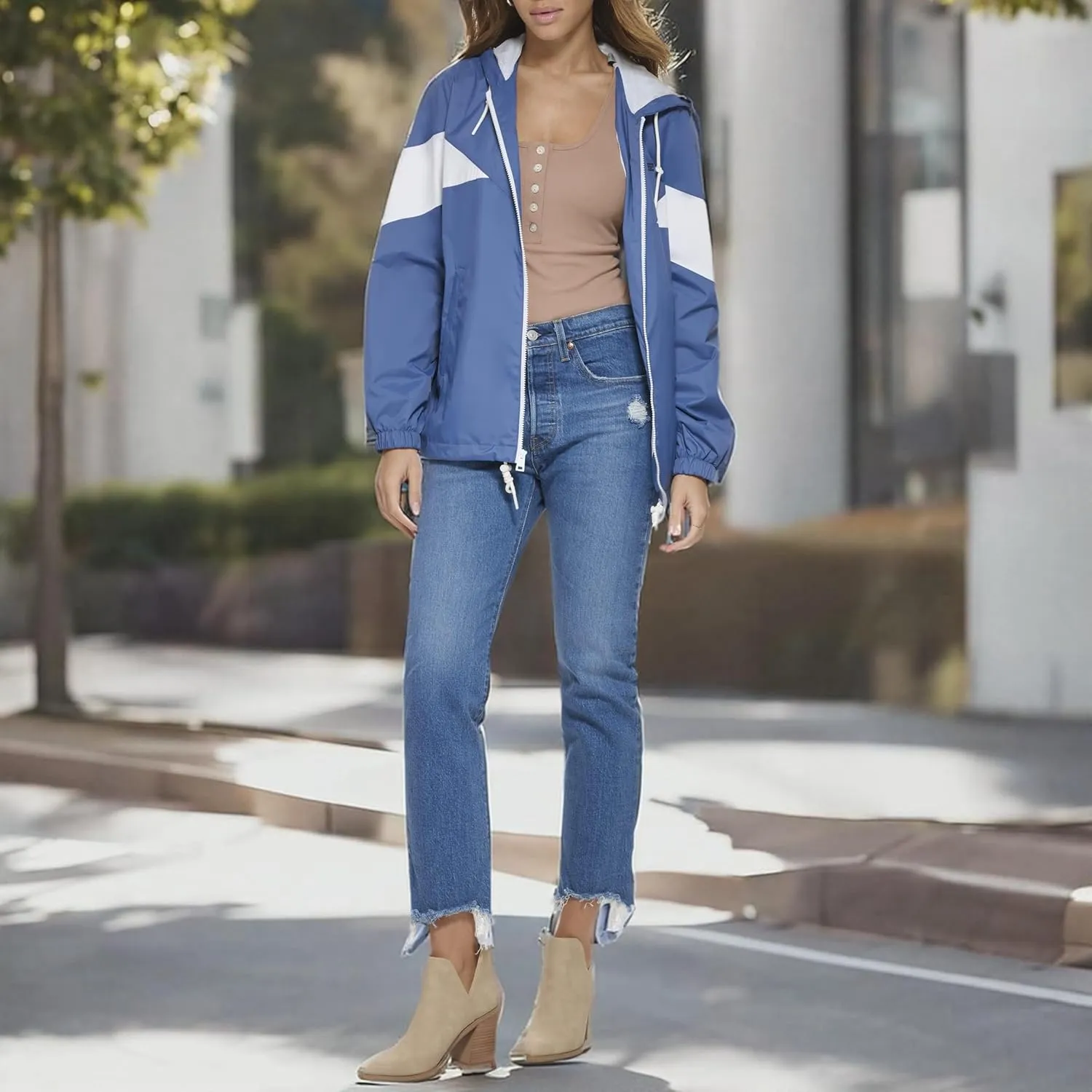 Levi's Women's Nylon Color Block Windbreaker