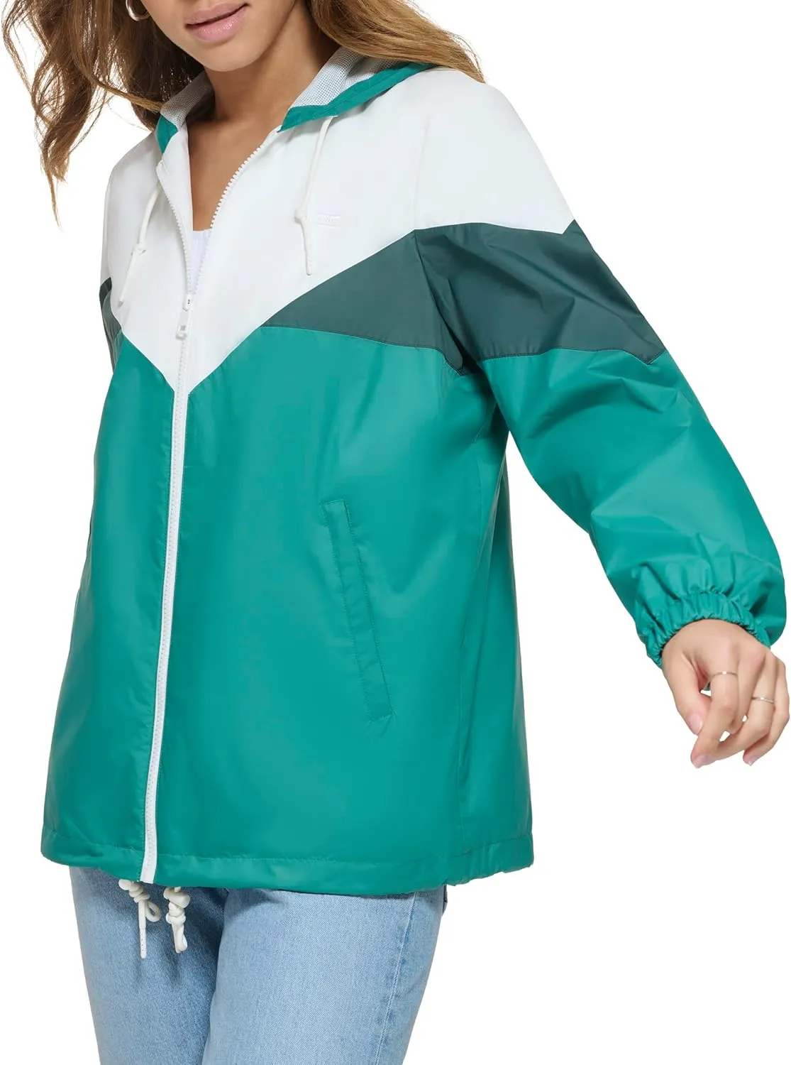 Levi's Women's Nylon Color Block Windbreaker