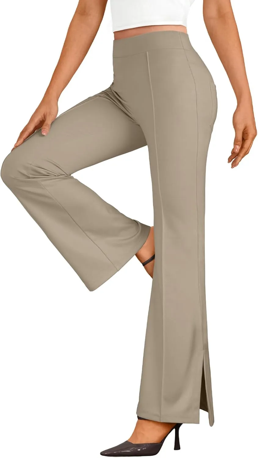 LILLUSORY Womens High Waisted Work Pants Business Casual Yoga Flare Leggings Stretchy Slacks