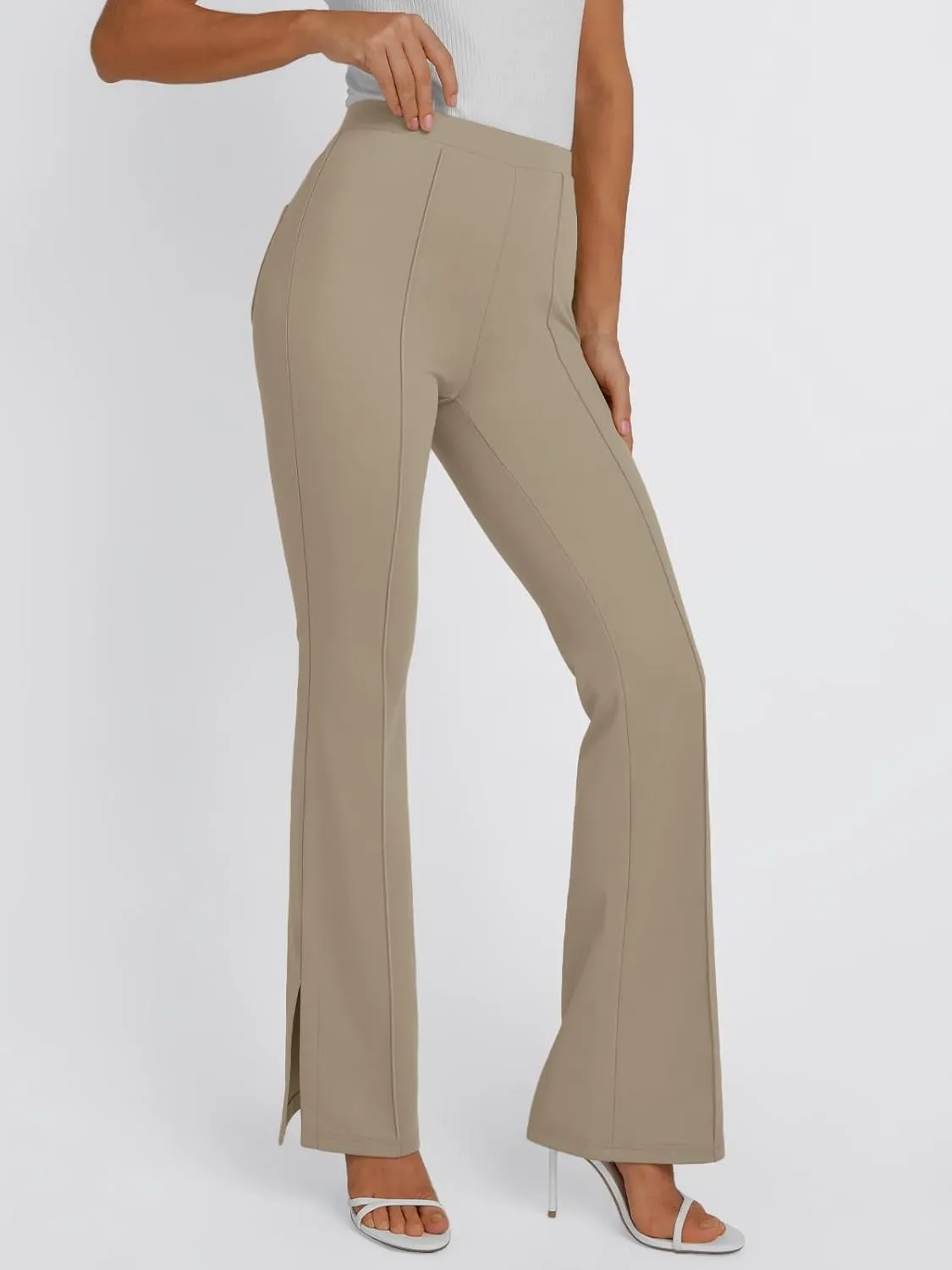 LILLUSORY Womens High Waisted Work Pants Business Casual Yoga Flare Leggings Stretchy Slacks