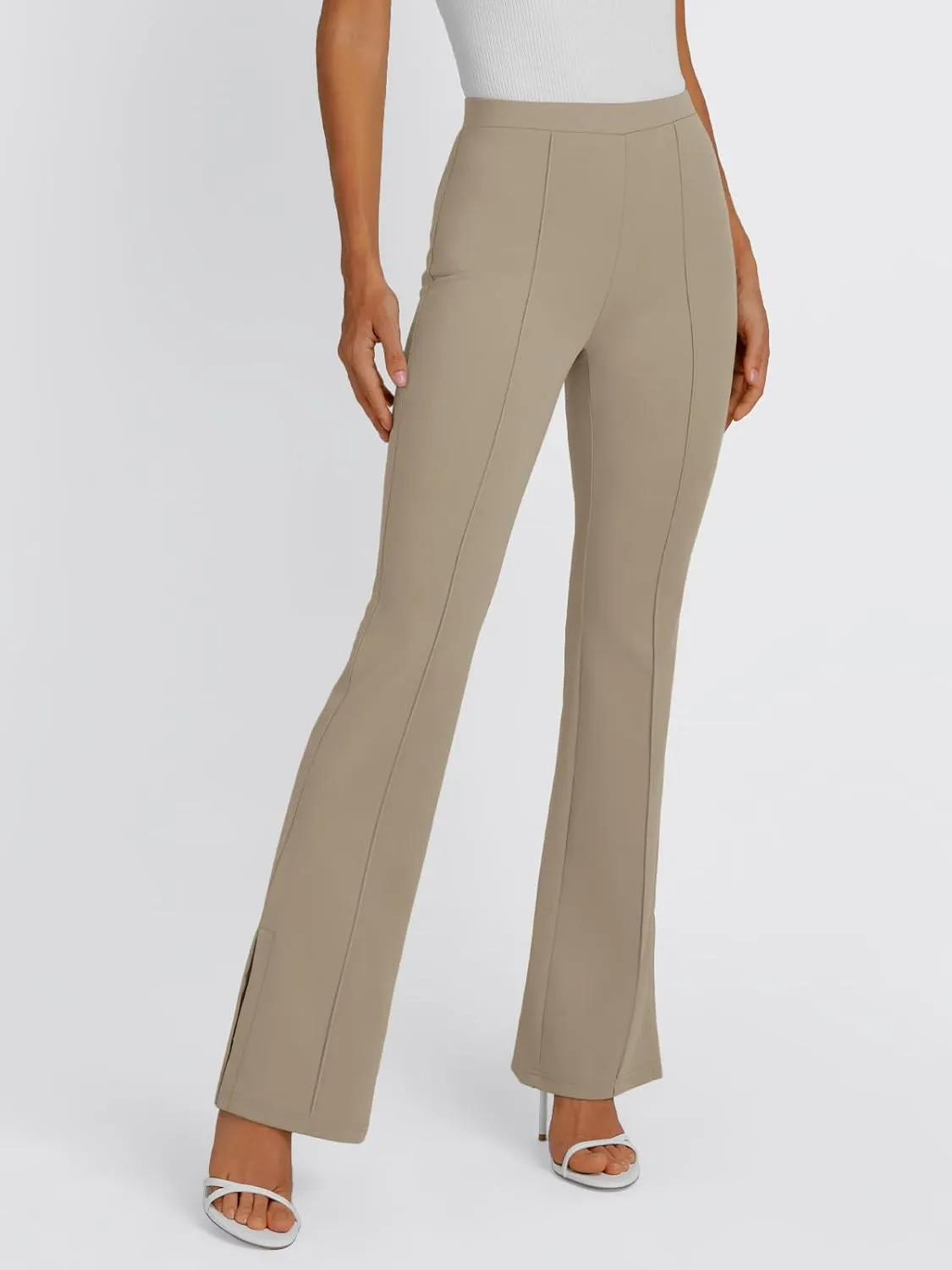 LILLUSORY Womens High Waisted Work Pants Business Casual Yoga Flare Leggings Stretchy Slacks