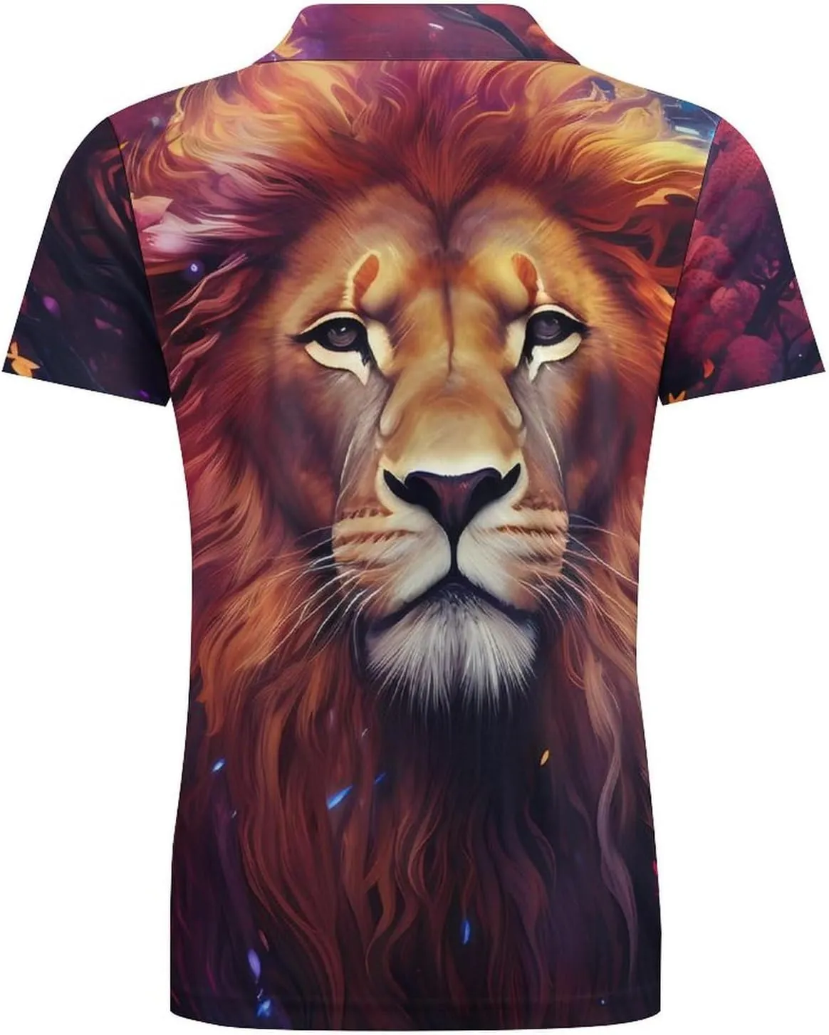 Lion Painting Men's Polo Shirt Short Sleeve Casual Athletic Quick Dry Golf T-Shirts