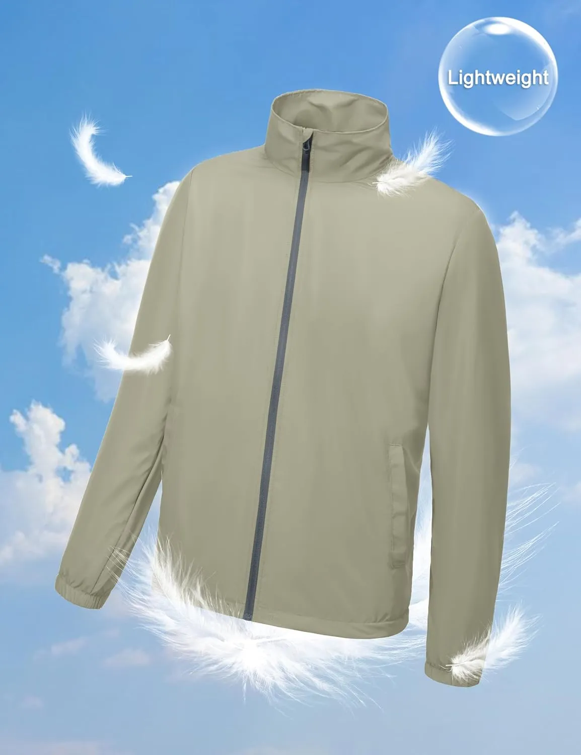 Little Donkey Andy Mens Lightweight Breathable Windbreaker Golf Jacket UPF50  Windproof Outdoor Running Coat