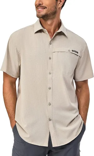Little Donkey Andy Men's Lightweight UPF 50  Short Sleeve Shirt, Breathable Fishing Hiking Shirt, Air-Holes Tech