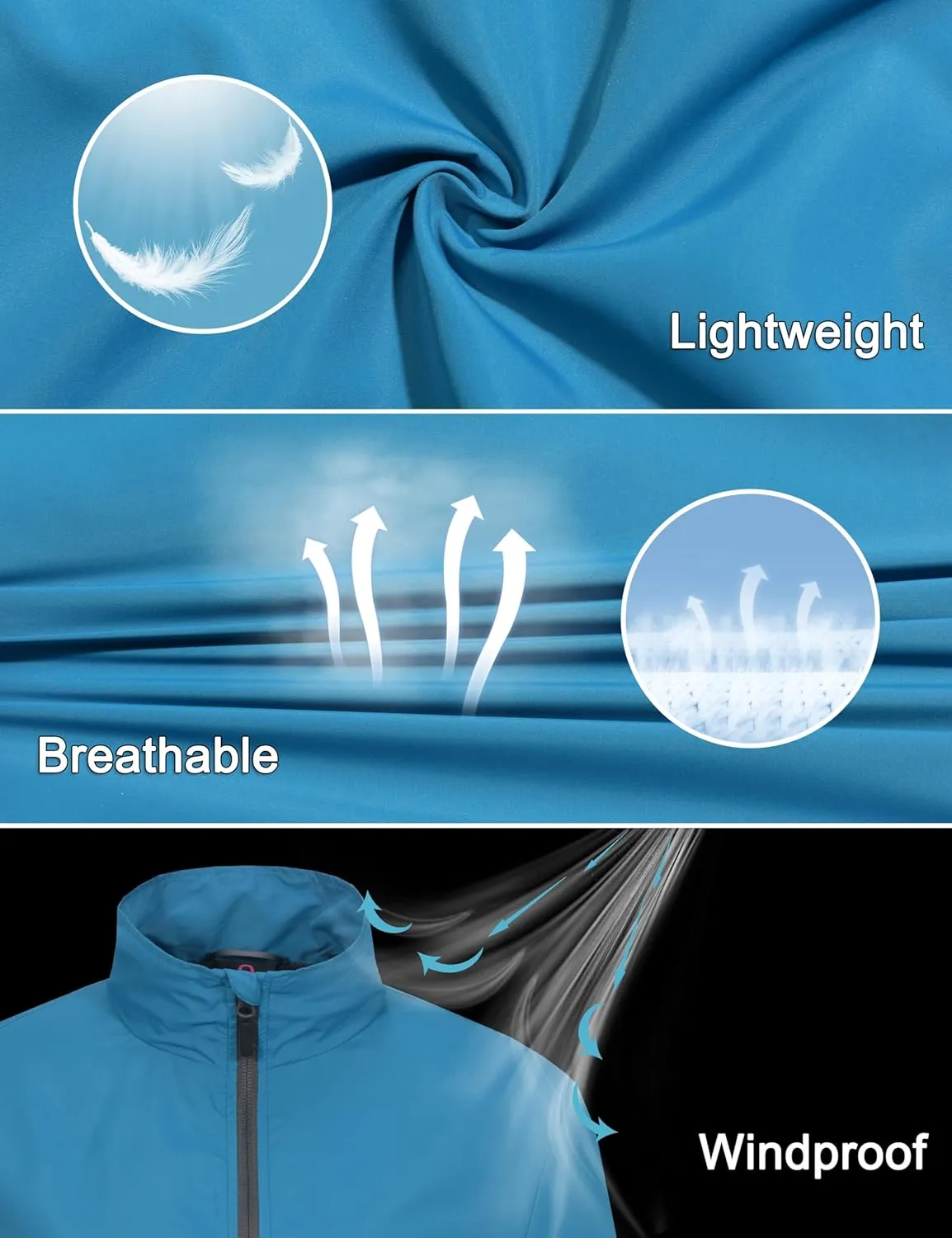 Little Donkey Andy Women's Lightweight Windbreaker Jacket Breathable Windproof Spring Fall Summer Jacket Running Golf UPF50 