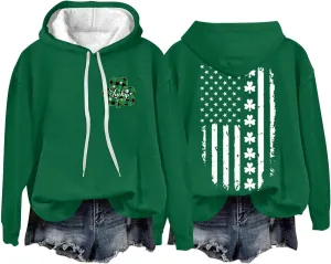 Long Sleeve Tops for Women American Flag Hoodie Sweatshirt Fashion Long Sleeve Sweatshirt Gift Patriotic Sweatshirt