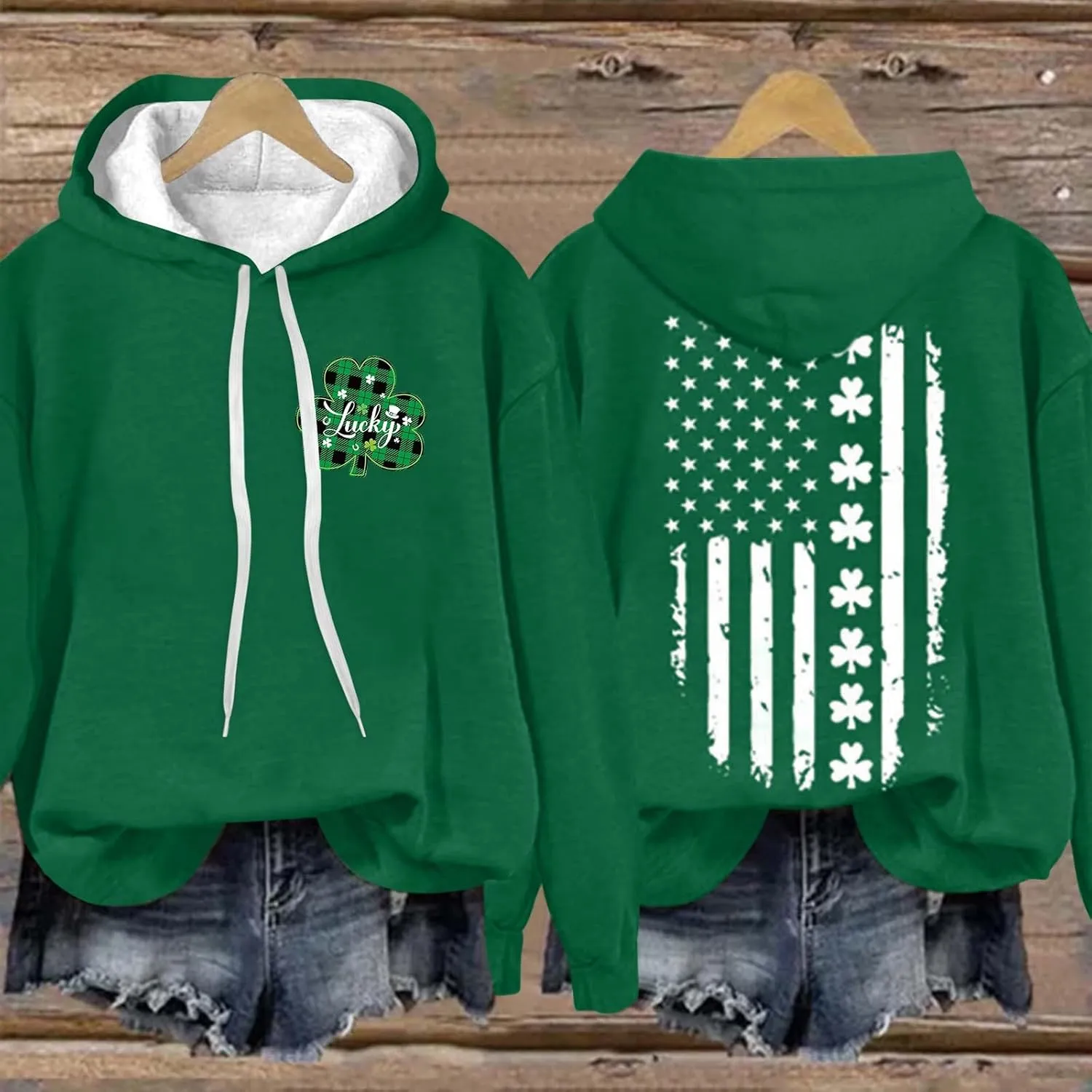 Long Sleeve Tops for Women American Flag Hoodie Sweatshirt Fashion Long Sleeve Sweatshirt Gift Patriotic Sweatshirt